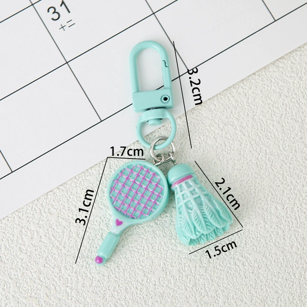Cute azure keychain for badminton