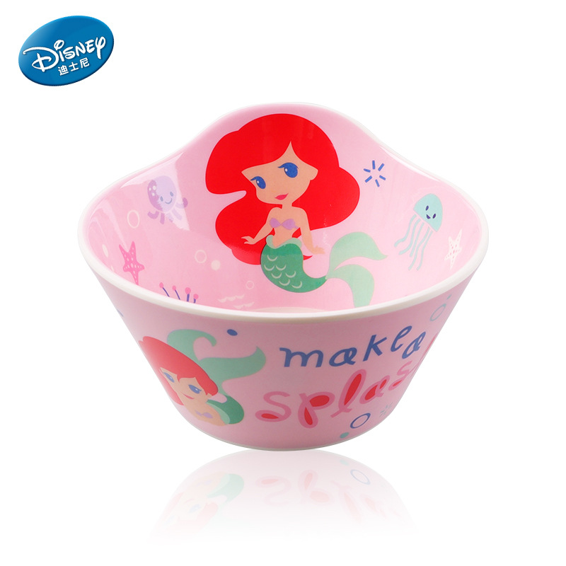 Vajilla infantil auténtica, plato dividido, tazón de resina de melamina con dibujos animados, tazón para comer para bebés, tazón resistente a caídas y al calor