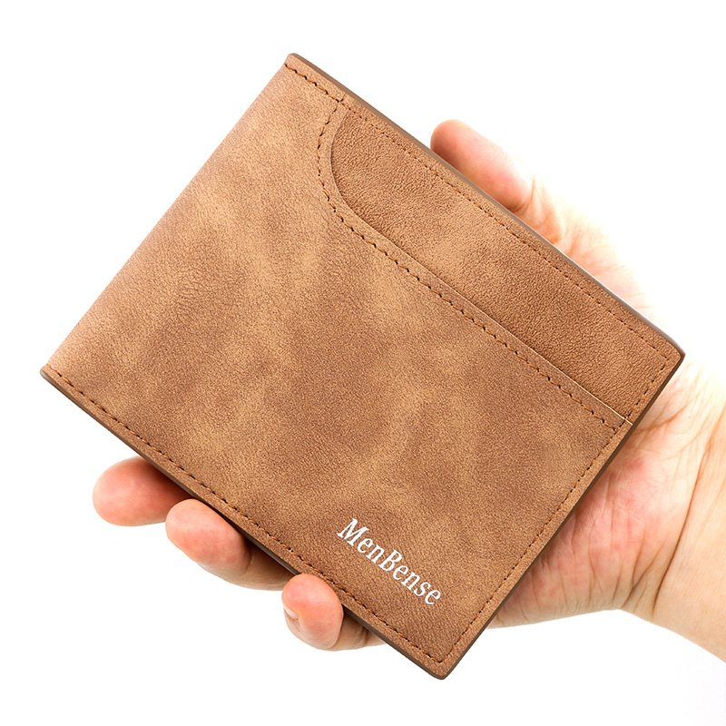 Estilo coreano esmerilado de los hombres billetera corta de moda de bolsillo de la Moneda de Gran capacidad Multi-tarjeta de IDENTIFICACIÓN bolsa de Carta DE LOS Hombres billetera
