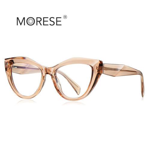 New TR90 cat eye anti-blue light glasses 2166 large frame irregular women's optical frame European and American ins style
