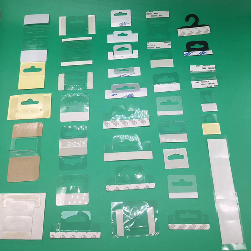 厂家批发自粘PP 飞机孔挂头 自粘带胶PET飞机扣挂钩彩盒挂钩