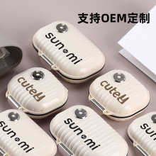 Caja de distribución de medicamentos portátil de caja de distribución de medicamentos transfronteriza, siete días a la semana, tableta de dispensador de medicamentos, mini caja de medicamentos portátil