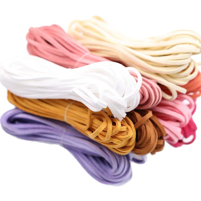 South Korea suede small roll deerskin velvet cowhide rope 3mm wide decorative handmade diy woven rope material leather velvet rope