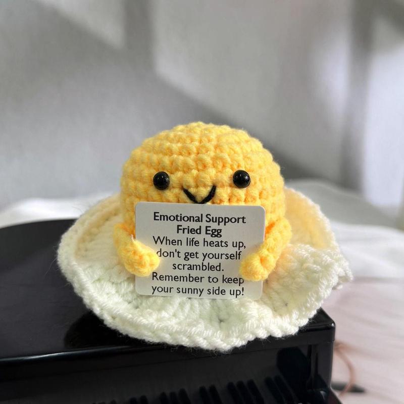 新品跨境亚马逊热销 Crochet Positive ice cream 毛线玩偶励志卡|undefined