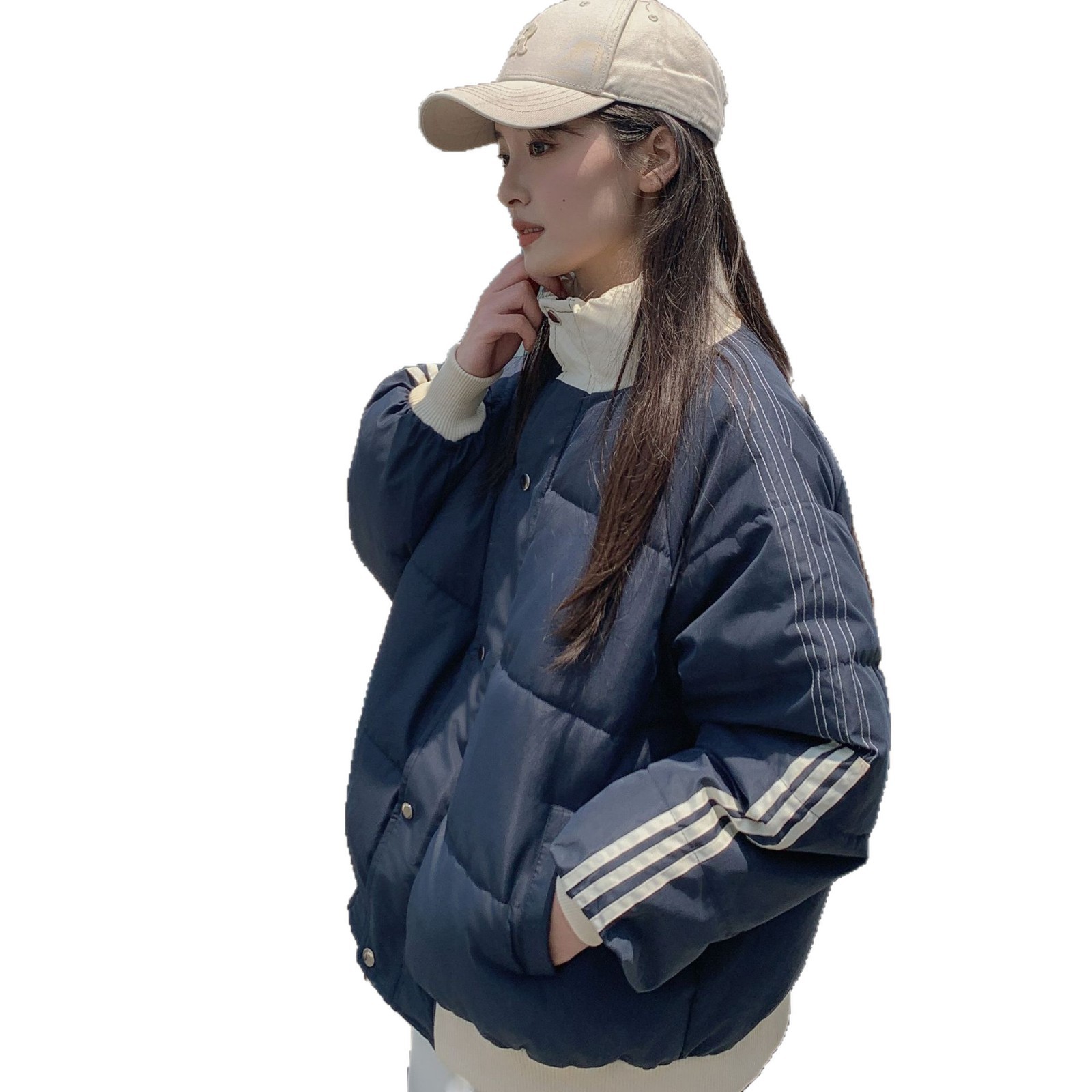 2024 nueva chaqueta de algodón de pluma para mujeres sensación de alta calidad super hermosa chaqueta de algodón de invierno coreana pequeña chaqueta de pareja de algodón