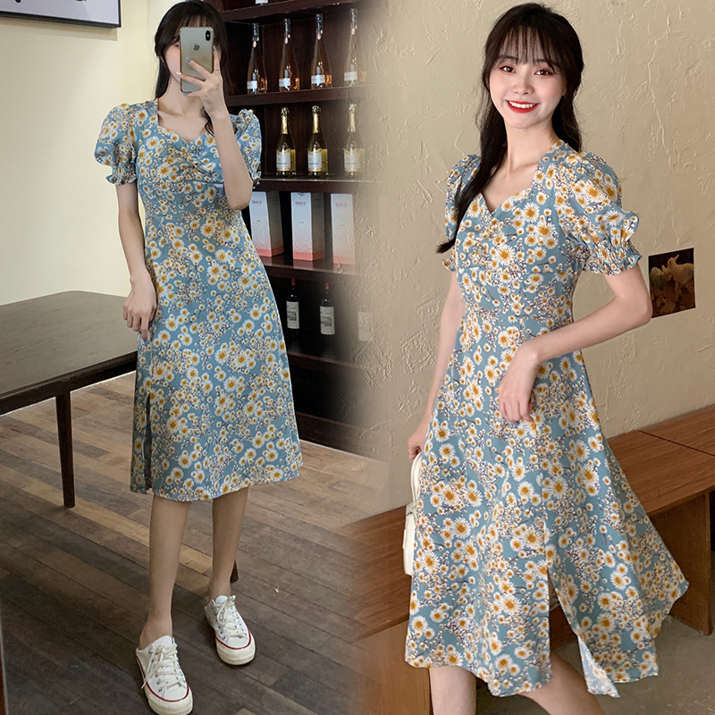 哺乳衣外出时尚辣妈款哺乳连衣裙风显瘦夏季小雏菊长裙产后喂奶潮