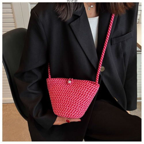 Summer Bags Small Qing Bag Girl Commute Mini Fashion Shoulder Crossbody Vacation Bags Woven Bag One Piece Wholesale