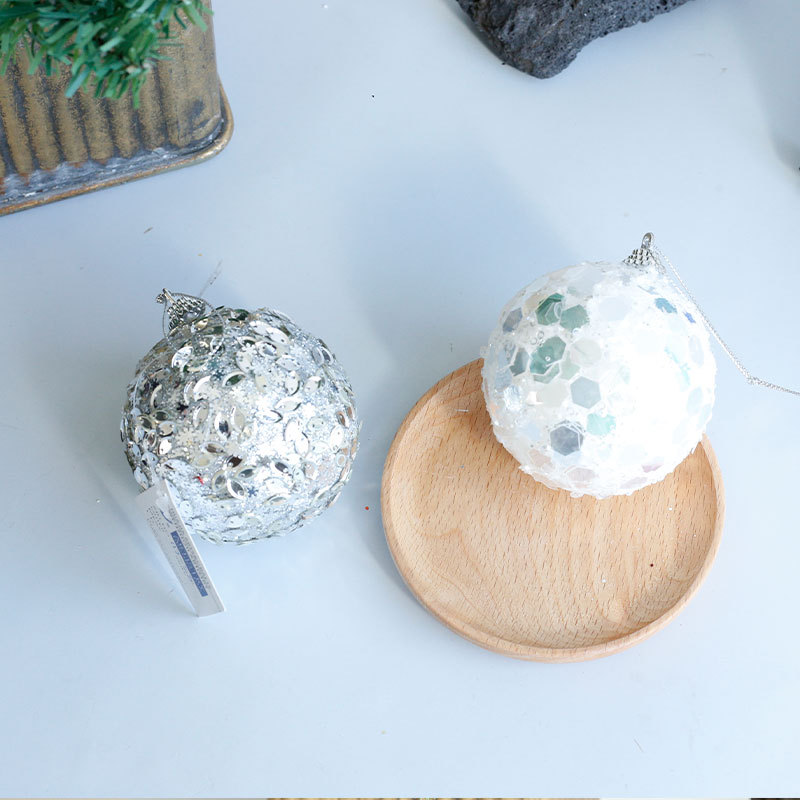 Comercio exterior spot decoraciones de Navidad plateadas esquinillas de Navidad colgantes de 8cm festivales colgantes de boda