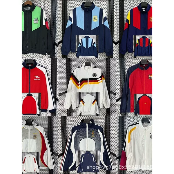 2627 Club's New Windbreaker National Team Autumn and Winter Long-Sleeved Hoodless Adult Football Jacket Sports Jacket