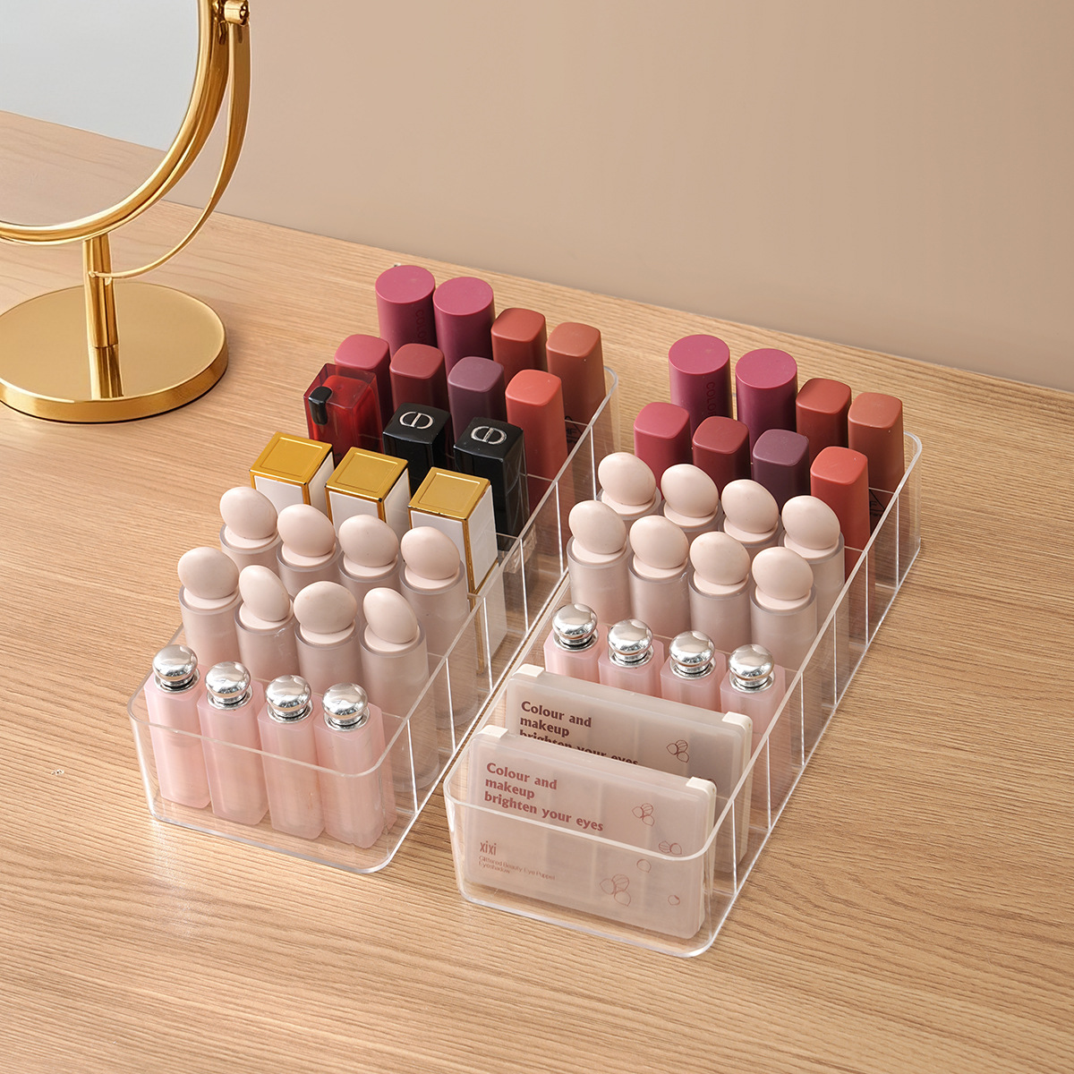 7칸으로 구성된 소형 립스틱 보관함 2개
