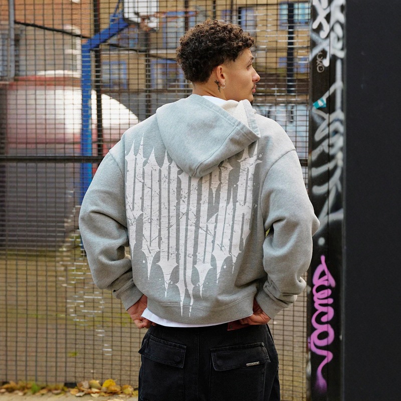 American Trendy Brand Youngla Hooded Sports Sweatshirt, Fashionable Jogging Casual Fitness Running Zipper Cardigan Jacket
