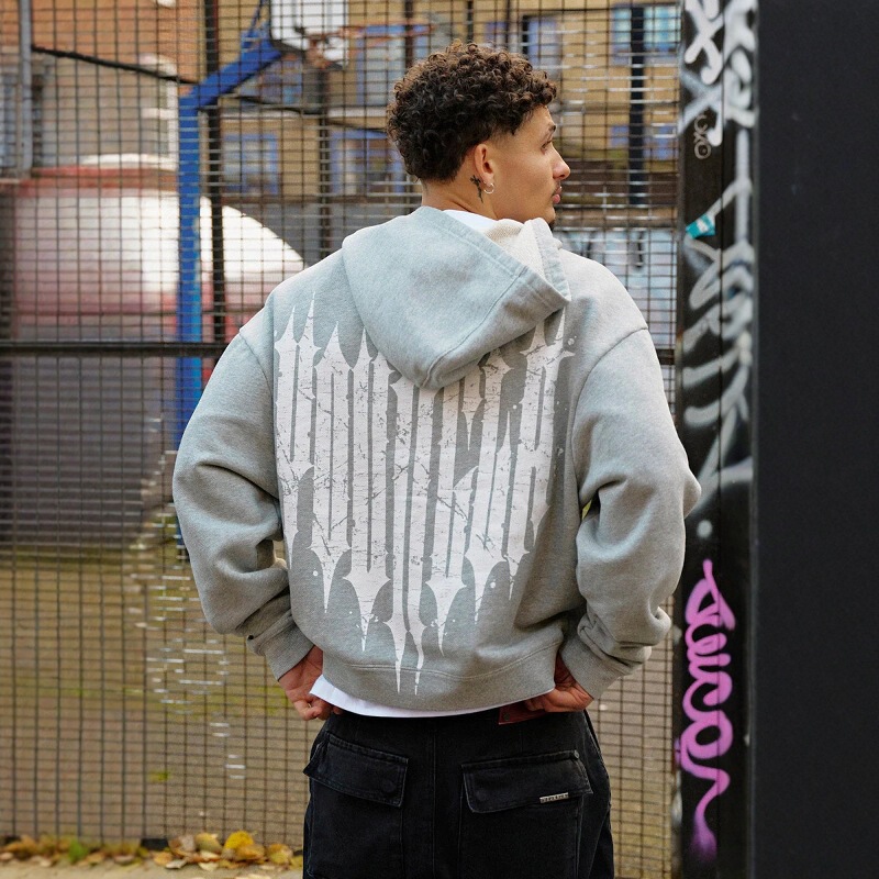 American Trendy Brand Youngla Hooded Sports Sweatshirt, Fashionable Jogging Casual Fitness Running Zipper Cardigan Jacket