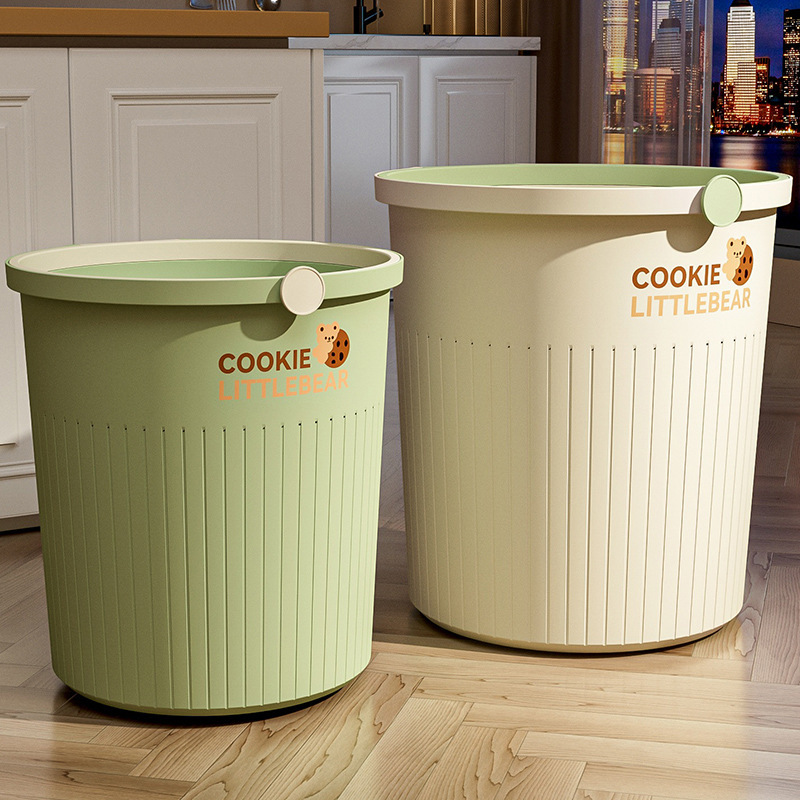 Trash Can 2025 for Bathroom, Toilet, Living Room, Kitchen, Bedroom, Office, Large Size, with Press Ring to Prevent Odor