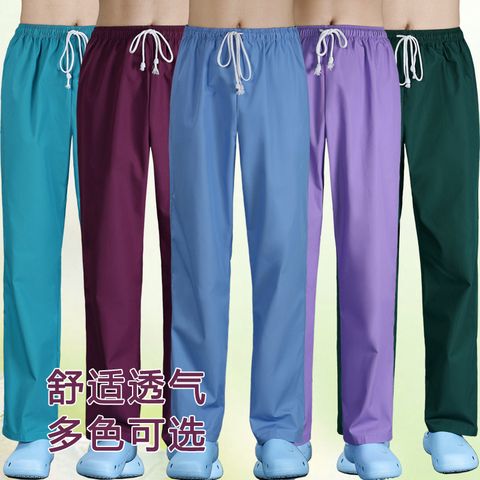 Medical support maternity pants, nurse pants with elastic waistband, white summer style doctor's pants, nurse uniform, cotton maternity nurse pants
