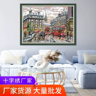 欢乐99新款十字绣风景街景逐刺绣材料包客厅装饰厂家批发一件代发