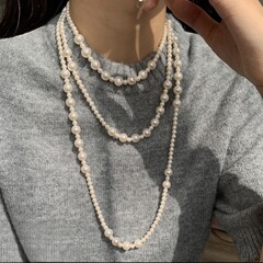 法式轻奢时尚长款珍珠项链女轻奢气质简约高级感毛衣链衣服装配饰