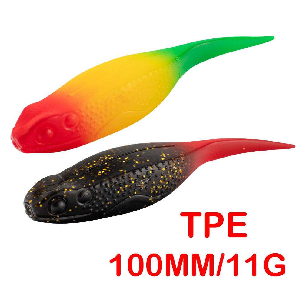 TPR soft bait floating tail two -color 8cmzman Luya soft worm 3…