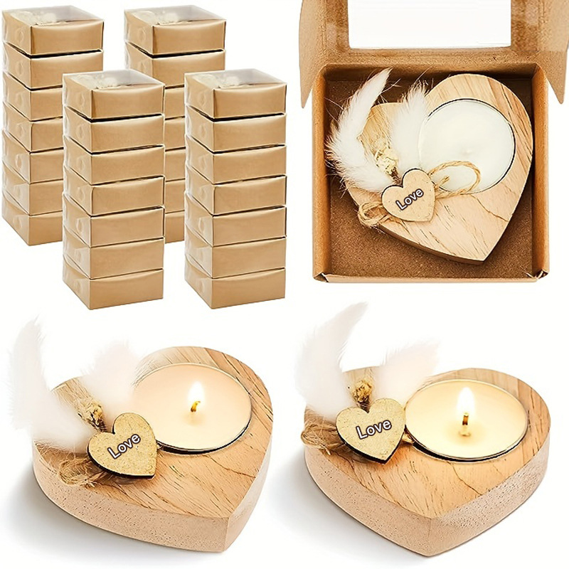 Valentine'S Day, Thanksgiving Festival Valentine'S Day Thanksgiving Romantic Dried Flower Heart Shape Wood Paraffin