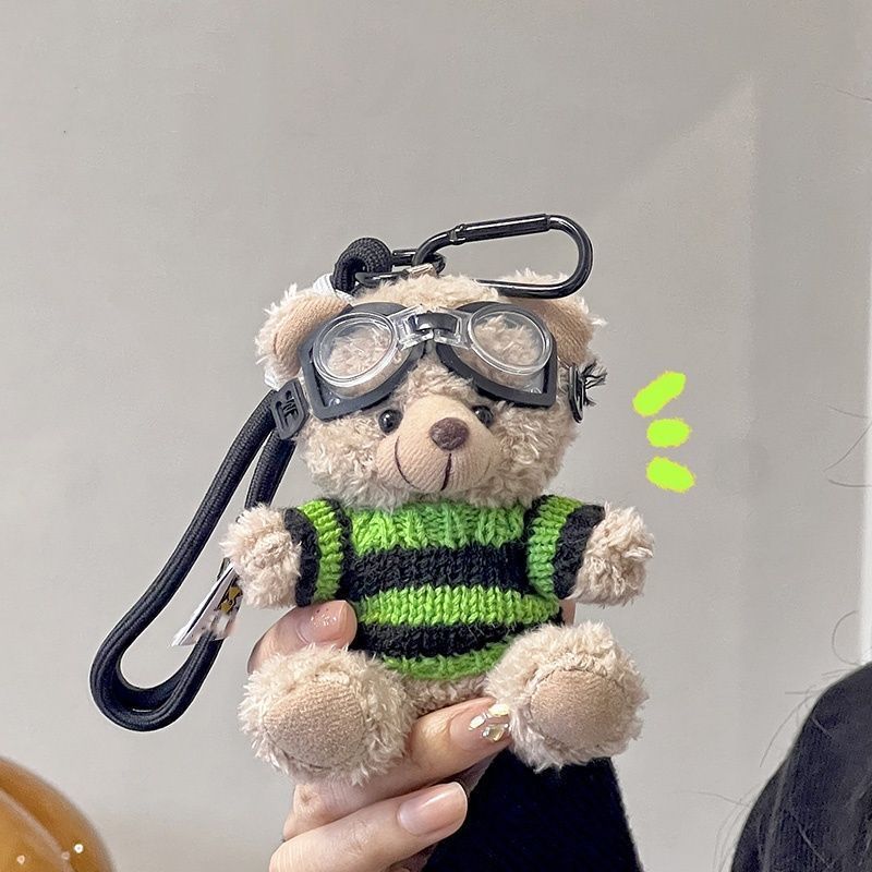 Colgante de bolsa de felpa de oso rubor Muñeca creativa Muñeca de oso lindo llavero Regalo Decoración interior de coche