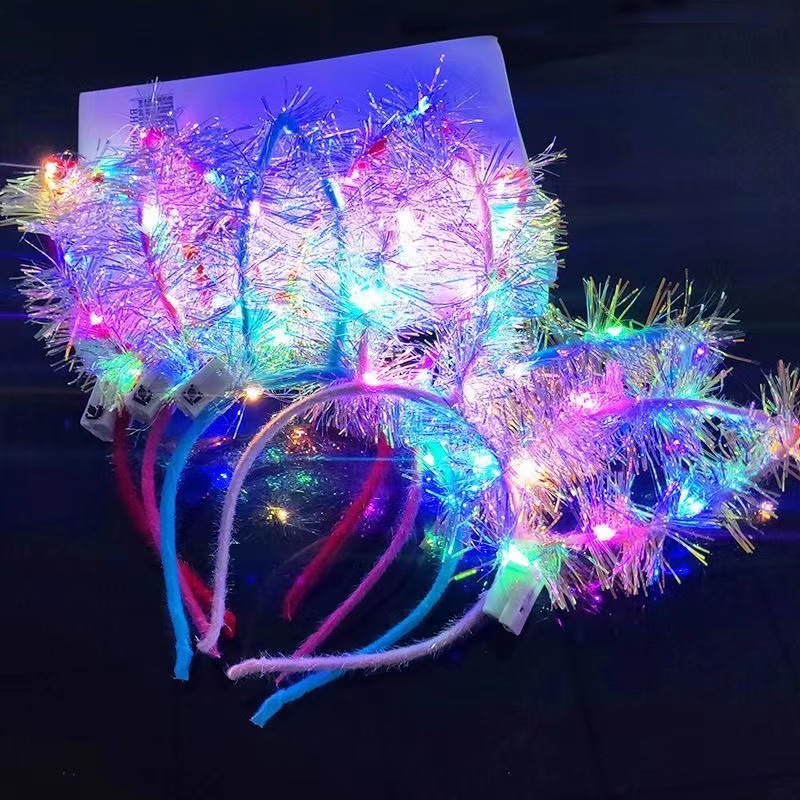 Diadema con Orejas de Conejo con Luces, Diadema Brillante para Puestos de Mercado Nocturno, Juguetes Brillantes para Niños al por Mayor