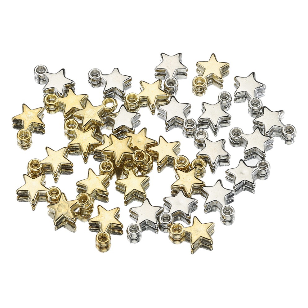 CCB estrella encanto oro plateado estrella de cinco puntas plástico ABS colgante DIY pulsera collar Ropa Accesorios de la joyería