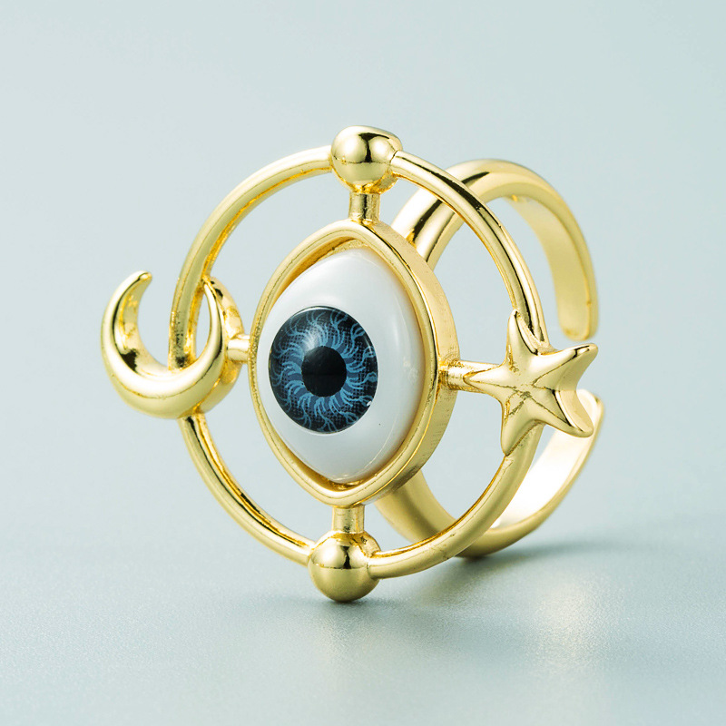 Cross-Border Supply European and American Fashion Classy Devilu0027s Eye Copper Plating 18K Gold-Pla