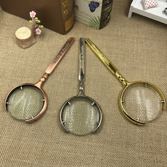 Jinghui 60 Opening Russian Style Metal Elder Reading Silver and Gold Bronze Color Handheld Magnifying Glass High Definition 5X Glass