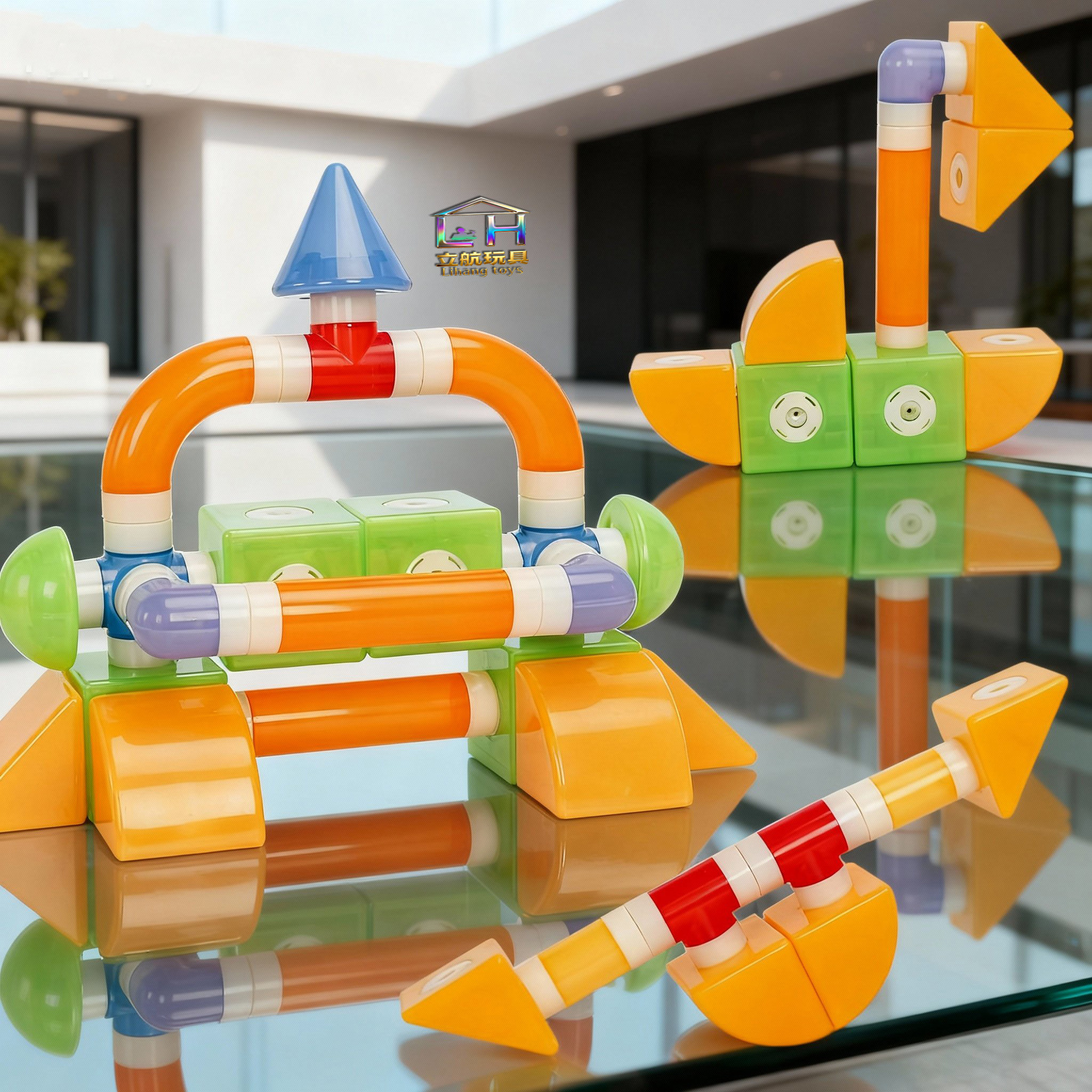 Linlu Magnetic Sheet Building Blocks Little Builder Kidsren's Magnetic Magnetic Iron-Absorbing Stone Building Car Early Education Toys for Kidsren