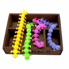 Direct Manufacturer Sales Creative Unique Prank Plush Caterpillar Pull-Push Fun Children's Stress Relief Stress Release Noodle Rope Toy