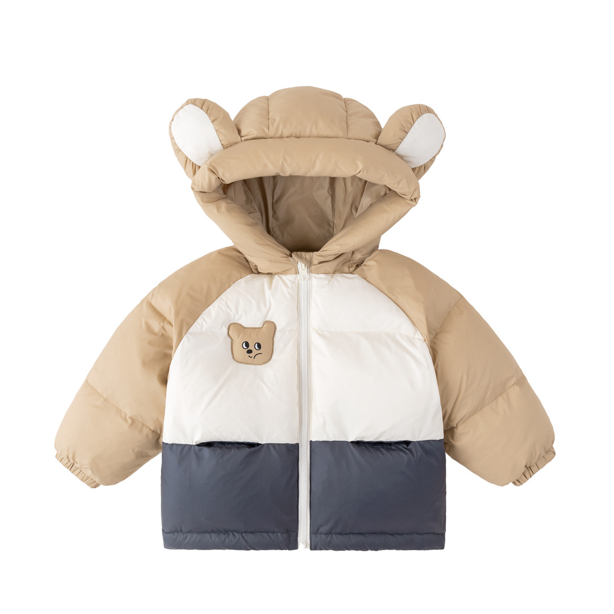 [Nuevo estándar nacional] Chaqueta de plumón de tres pruebas para niños, ropa de invierno para niños, chaqueta de plumón de pato para niñas, top con capucha para bebés