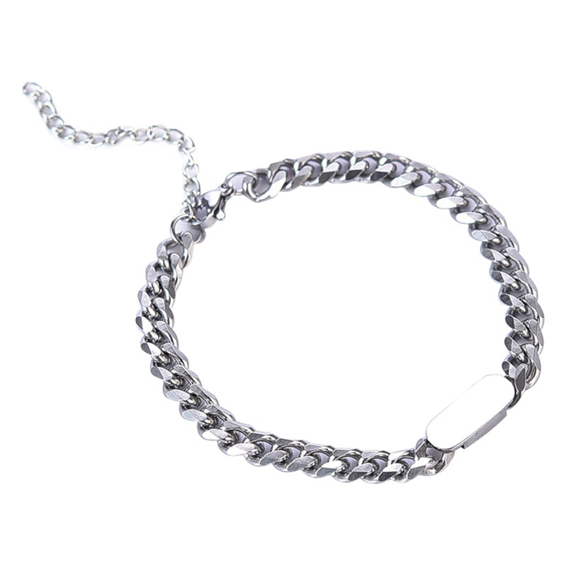 Pulsera de moda de acero de titanio mujer hiphop ha curva marca pareja moda personalidad simple estudiante estilo frío pulsera accesorios femeninos