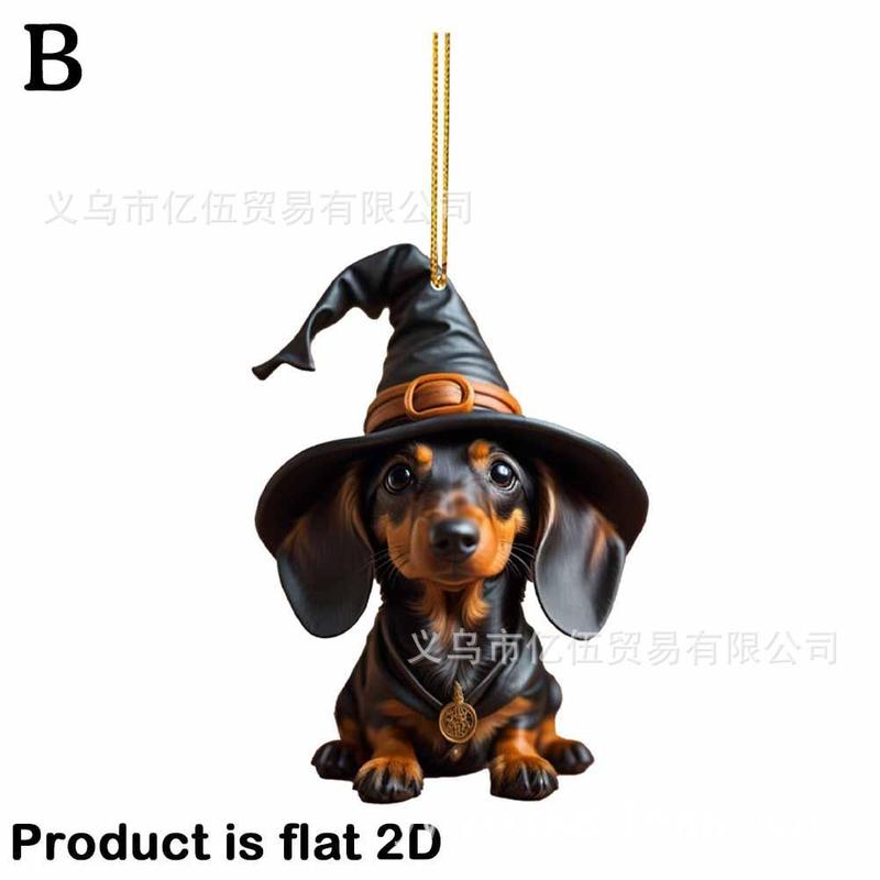 国境を越えた新製品クリスマス趣味ソーセージ犬車載装飾品ペンダントアクリル平面車内装ペンダント|undefined