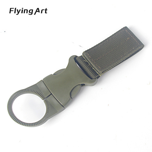 Factory direct sales tactical webbing water bottle hanging buckle multi-functional carabiner portable water bottle quick hanging mineral water clip buckle