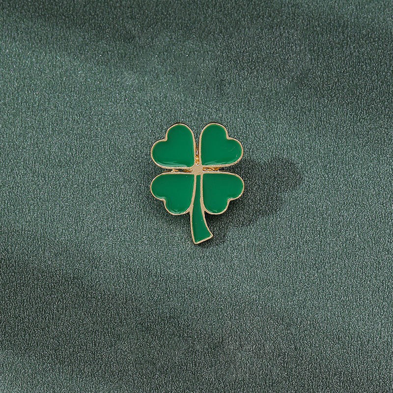Vierbladige TFBOYS Fan Broche New Forest Stijl Geluksklaver Badge Groen Hoogwaardig Accessoire voor Koppels Schooluniform voor Dames_voghion.com