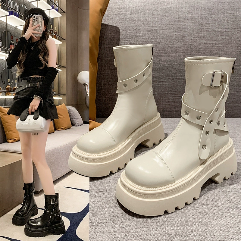 Martens, Ding Boots, модные летние полусапожки на платформе, для подростков, приталенные