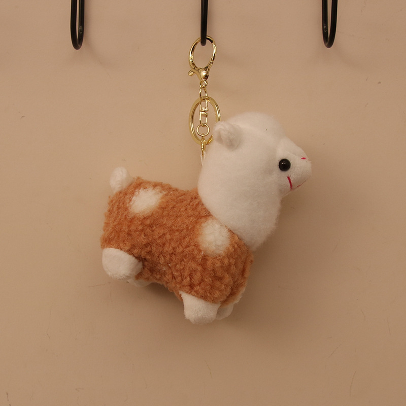 Muñeca de alpaca de felpa de dibujos animados juguete de peluche pequeño colgante bolso colgante llavero evento muñeca de regalo