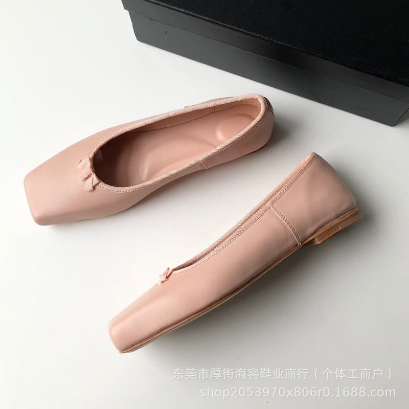 莞产高版本！大王春夏新品方头芭蕾舞鞋蝴蝶结浅口法式玛丽珍单鞋|undefined