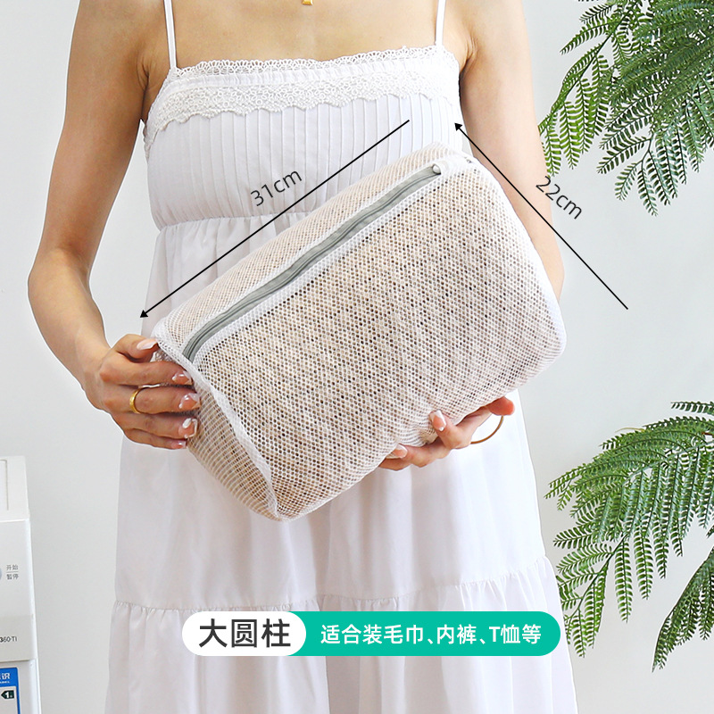 회색 두꺼운 원통형 가방 22*33cm