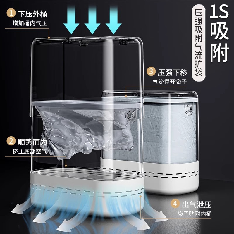 Botes de basura, inodoros domésticos, aserres de inodoro con tapa, balde de cesta de papel, adsorción automática, inodoro grande y estrecho, papel higiénico dedicado