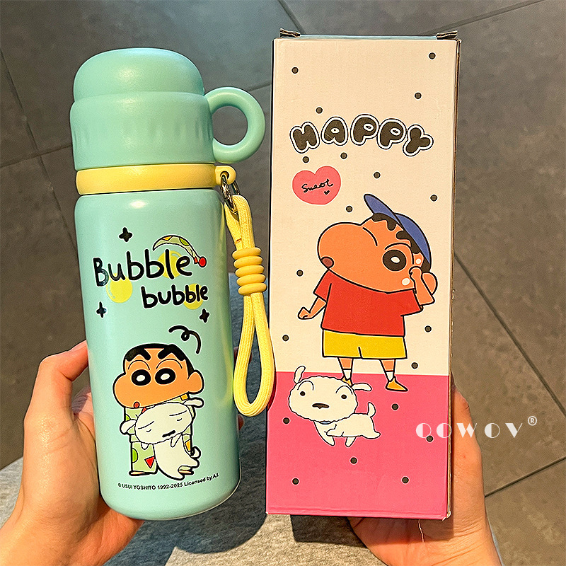 クレヨンしんちゃん 大容量 高価値 ステンレス製魔法瓶カップ 漫画ウォーターカップ かわいい学生ポータブルカップ|undefined