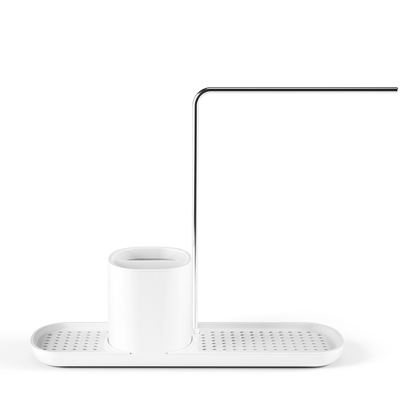 Caja de jabón de prensa manual, estante de drenaje de cocina, detergente de acero inoxidable, caja de jabón de escritorio