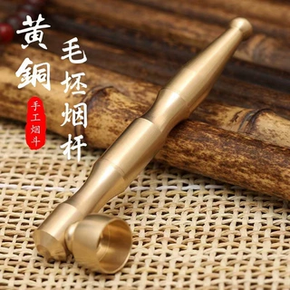 黄铜短款烟嘴可拆卸烟斗铜四用过滤袋迷你创意便携黄铜旱杆两用锅