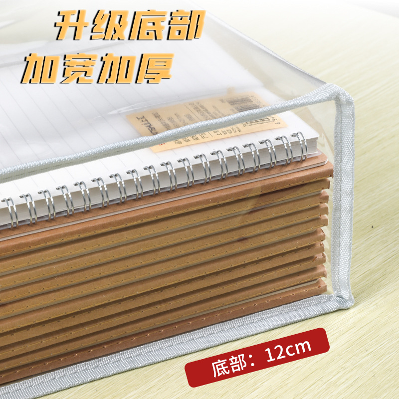 Doble capa de espesamiento sin metal transparente examen bolsa de mano impermeable bolsa de archivos bolsa de papelería portátil PVC sellado