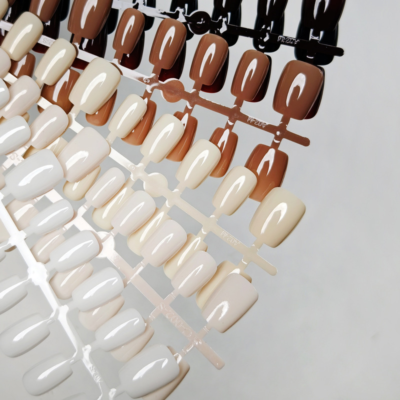 Ultra-Short Square-Shaped Nail Tips with a Handmade Feel, Solid Color, High-Quality Texture, Size-Coded, Wearable Nail Polish Gel, Three Sets