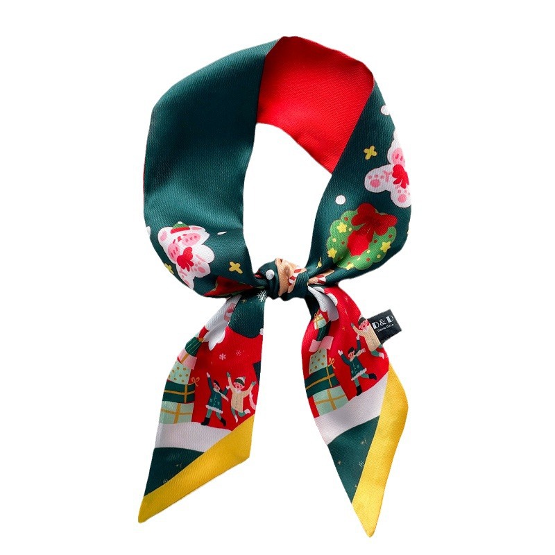 Kerstcadeau Kerstslingers Nieuwjaarssjaals dameshoofdband stropdas tas met lint slingers geschenkdoos decoratieve hoofdband alles_voghion.com