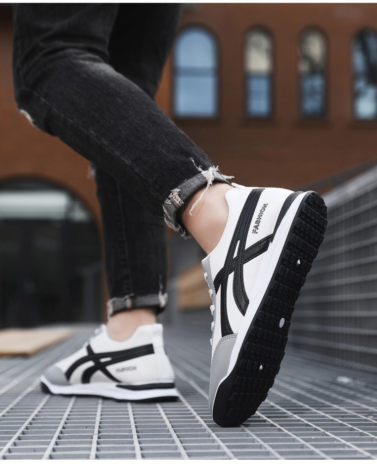 Giày nam kiểu Forrest Gump cổ thấp, sneaker vải phối màu, đế cao su, thoáng khí, phong cách Hàn Quốc — 101 Da Nam - Xanh Quýt [Hộp], 101 Da nam - Xám [Hộp], 101 Da nam - Đen [Hộp] chi tiết 11