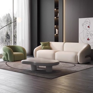 Sofa Living Room Small Apartment Designer Creative Straight Sofa Beauty Salon Clothing Store Homestay Hotel Rest Area