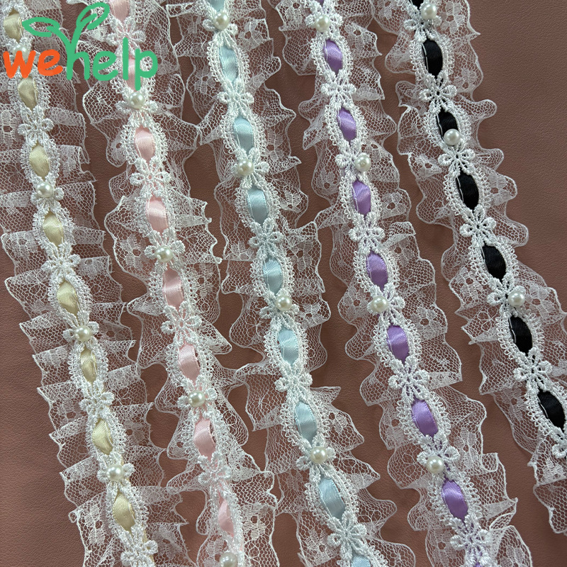 Lolita White Lace Accessories Skirt DIY Handmade Ribbon Baby Clothes Pain Bag Card Holder Decorative Belt