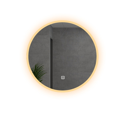 Round bathroom mirror toilet LED light-emitting mirror anti-fog high-definition AI smart mirror touch screen cross-border e-commerce