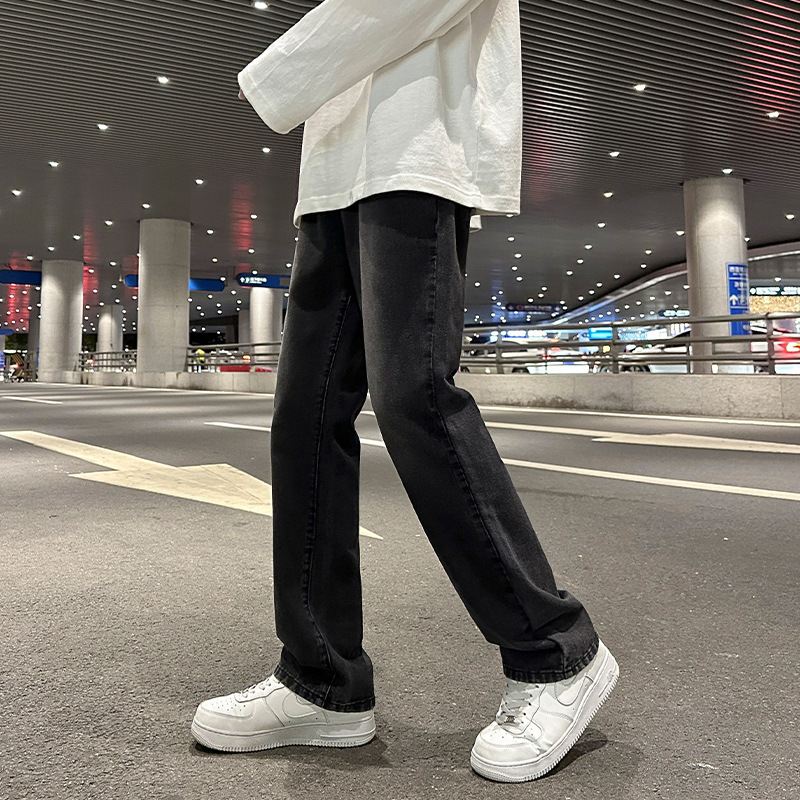 微喇牛仔裤男直筒修身2025秋冬季加绒新款美式vibe高街男生长裤子|undefined